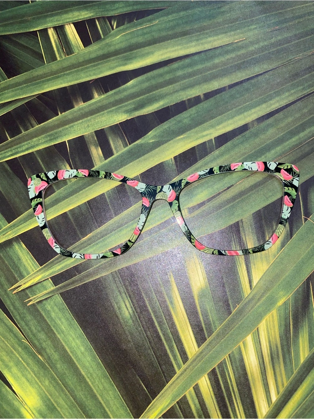Pair Eyewear WANDA eyeglass toppers Frida Kahlo watermelon and monstera